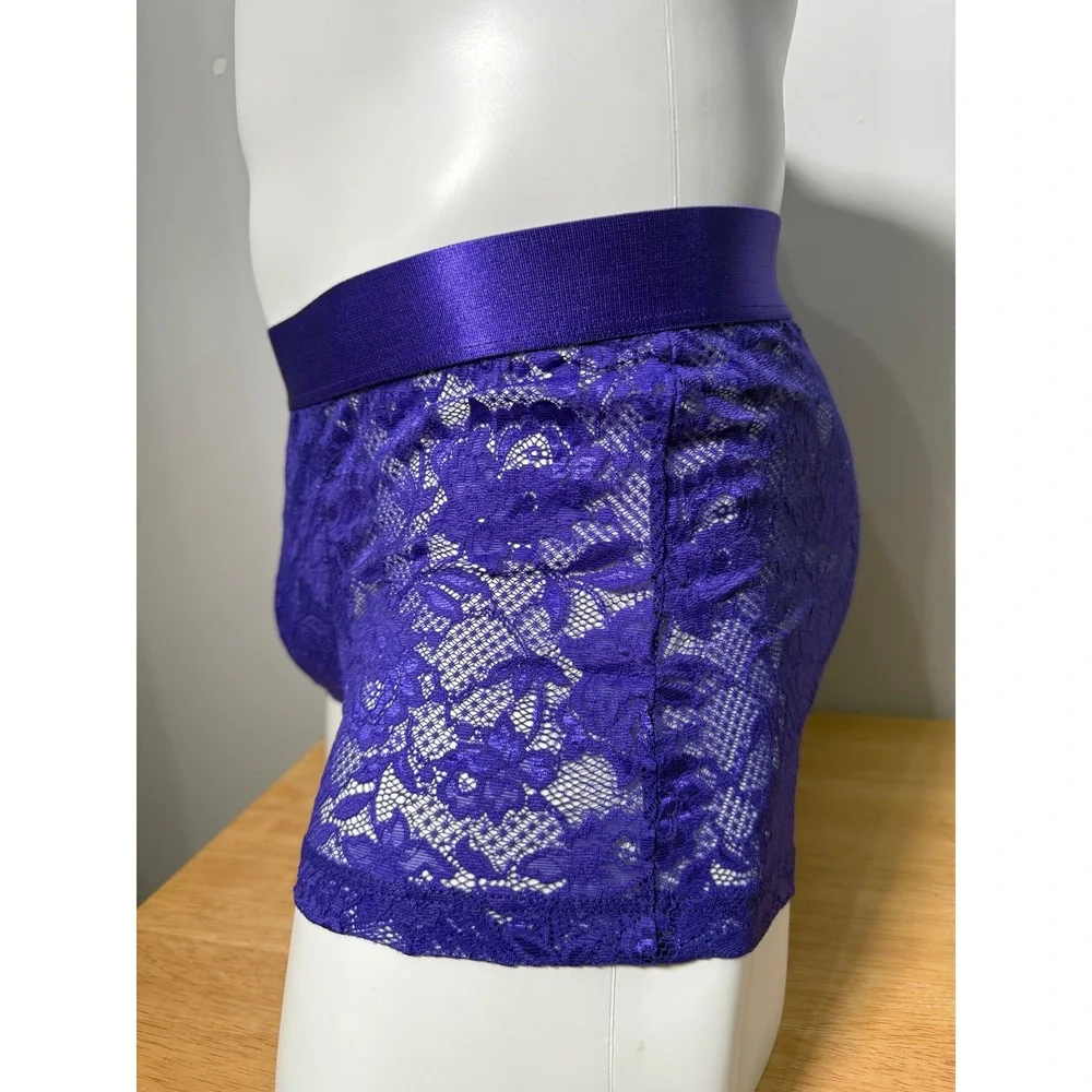 Cosabella Men's Never Say Never Lace Trunk Boxer Brief Violet Size‎ L